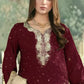 Anaita Maroon Jimmy Choo Suit With Embroidery & Sequence Work
