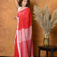 Very Much Indian Pure Cotton Handloom Saree with Buttis & Sleek Border - Red | Swadesiicart