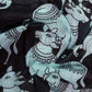 Gleaming Sea Blue And Black Pichwai Print Cotton Linen Saree By Gayathri Reddy Designer Studio | Swadesiicart
