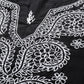 ADA Women Plus Size Black & White Chikankari Hand Embroidered Sustainable Straight Kurta | Swadesiicart