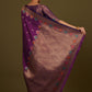 Monjolika Fashion Dark Violet Banarasi Silk Blend SareeWith Zari Woven Detailing | Swadesiicart