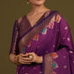 Monjolika Fashion Dark Violet Banarasi Silk Blend SareeWith Zari Woven Detailing | Swadesiicart