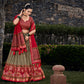 Lorenvalley Maroon and Brown Tussar Silk Floral Print with Foil Printed Lehenga Choli | Swadesiicart