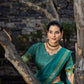 Lorenvalley Seagreen Tussar Silk Floral Print with Foil Printed Lehenga Choli | Swadesiicart
