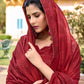 Lorenvalley Red Tussar Silk Floral Printed with Foil Printed Lehenga Choli | Swadesiicart