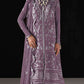 Anaita Purple Chiffon Suit With Embroidery Work