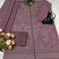 Anaita Purple Chiffon Suit With Embroidery Work