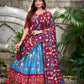 Lorenvalley Firozi Tussar Silk Pichwai With Patola Print And Zari Weaving Border Lehenga Choli with Dupatta | Swadesiicart