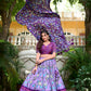 Lorenvalley Lavender Tussar Silk Pichwai With Patola Print And Zari Weaving Border Lehenga Choli with Dupatta | Swadesiicart