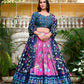 Lorenvalley Pink Tussar Silk Pichwai With Patola Print And Zari Weaving Border Lehenga Choli with Dupatta | Swadesiicart