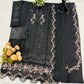 Anaita Black Chiffon Suit with Embroidery & Crystal Khatli Work