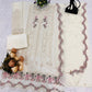 Anaita White Chiffon Suit with Embroidery & Crystal Khatli Work