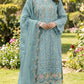 Anaita Blue Chiffon Suit with Embroidery & Crystal Khatli Work