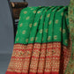 Shades of Leaf Green Floral Print Semi Chanderi Saree By Gayathri Reddy Designer Studio | Swadesiicart