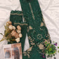 Anaita D Green Silk Suit With Embroidery & Sequence Work