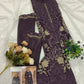 Anaita Purple Silk Suit With Embroidery & Sequence Work