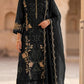 Anaita Black Silk Suit With Embroidery & Sequence Work
