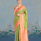 Monjolika Fashion Olive Green Color Weaving Banarasi Tissue Silk Classic Saree | Swadesiicart