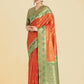 Monjolika Fashion Orange Color Weaving Banarasi Tissue Silk Classic Saree | Swadesiicart