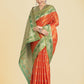 Monjolika Fashion Orange Color Weaving Banarasi Tissue Silk Classic Saree | Swadesiicart