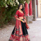 Lorenvalley Fashion Black Tussar Silk Patola Printed With Foil Work Lehenga Choli with Dupatta - Swadesiicart