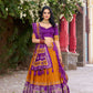 Lorenvalley Fashion Mustard Tussar Silk Patola Printed With Foil Work Lehenga Choli with Dupatta - Swadesiicart