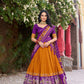 Lorenvalley Fashion Mustard Tussar Silk Patola Printed With Foil Work Lehenga Choli with Dupatta - Swadesiicart