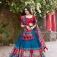 Lorenvalley Fashion Teal Tussar Silk Patola Printed With Foil Work Lehenga Choli with Dupatta - Swadesiicart
