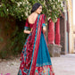 Lorenvalley Fashion Teal Tussar Silk Patola Printed With Foil Work Lehenga Choli with Dupatta - Swadesiicart