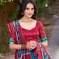 Lorenvalley Fashion Teal Tussar Silk Patola Printed With Foil Work Lehenga Choli with Dupatta - Swadesiicart