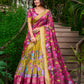Lorenvalley Mustard Dola Silk Kalamkari Print With Zari Weaving Border Lehenga Choli | Swadesiicart