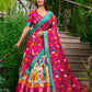 Lorenvalley Cream Dola Silk Kalamkari Print With Zari Weaving Border Lehenga Choli | Swadesiicart
