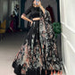 Lorenvalley Black Tussar Silk Floral Print with Lace Touch Up Lehenga Choli | Swadesiicart