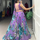 Lorenvalley Lavender Tussar Silk Floral Print with Lace Touch Up Lehenga Choli | Swadesiicart