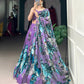 Lorenvalley Lavender Tussar Silk Floral Print with Lace Touch Up Lehenga Choli | Swadesiicart