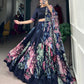Lorenvalley Blue Tussar Silk Floral Print with Lace Touch Up Lehenga Choli | Swadesiicart