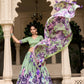 Lorenvalley Pista Tussar Silk Floral Print with Lace Touch Up Lehenga Choli | Swadesiicart