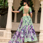 Lorenvalley Pista Tussar Silk Floral Print with Lace Touch Up Lehenga Choli | Swadesiicart