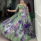 Lorenvalley Pista Tussar Silk Floral Print with Lace Touch Up Lehenga Choli | Swadesiicart