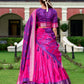 Lorenvalley Pink and Purple Dola Silk Shibori Print With Zari Weaving Border Lehenga Choli | Swadesiicart