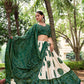 Lorenvalley Green Artistry in Tussar Silk with Bandhej Print Lehenga Choli | Swadesiicart
