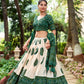 Lorenvalley Green Artistry in Tussar Silk with Bandhej Print Lehenga Choli | Swadesiicart