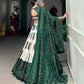 Lorenvalley Green Artistry in Tussar Silk with Bandhej Print Lehenga Choli | Swadesiicart