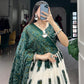 Lorenvalley Green Artistry in Tussar Silk with Bandhej Print Lehenga Choli | Swadesiicart