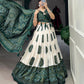 Lorenvalley Green Artistry in Tussar Silk with Bandhej Print Lehenga Choli | Swadesiicart