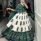 Lorenvalley Green Artistry in Tussar Silk with Bandhej Print Lehenga Choli | Swadesiicart