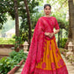 Lorenvalley Mustard Artistry in Tussar Silk with Bandhej Print Lehenga Choli | Swadesiicart