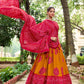 Lorenvalley Mustard Artistry in Tussar Silk with Bandhej Print Lehenga Choli | Swadesiicart