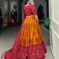 Lorenvalley Mustard Artistry in Tussar Silk with Bandhej Print Lehenga Choli | Swadesiicart