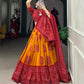 Lorenvalley Mustard Artistry in Tussar Silk with Bandhej Print Lehenga Choli | Swadesiicart